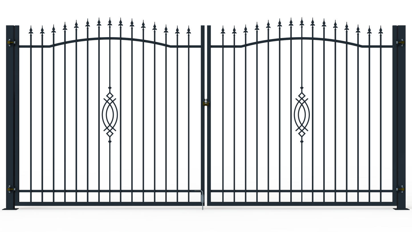 Schmuckzaun (Schmiedeeisen) - 2-Flügelig Gartentor